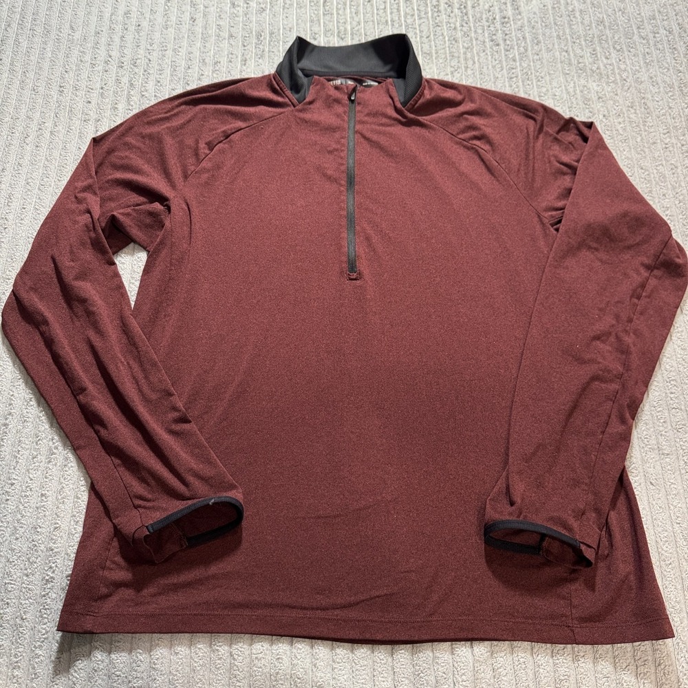 REI Co-op Pullover Mens XL Maroon Polyester 1/4 Zip Hiking Gorpcore Active Shirt
